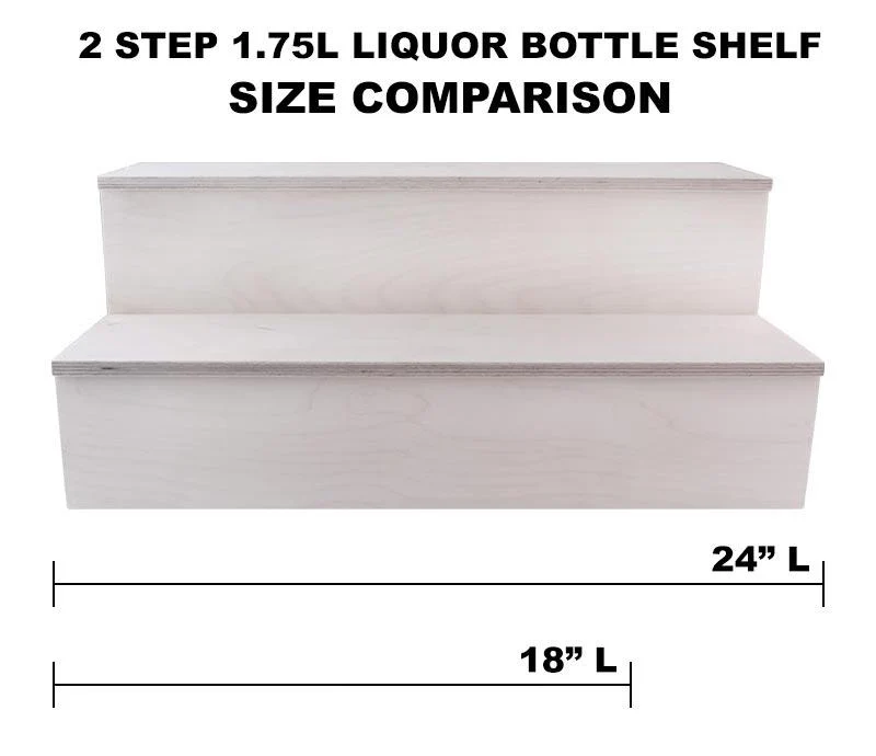 1.75 Liter Bottle Wooden Liquor Shelves - 2 Tier - Natural - Image 3