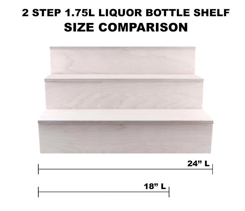 1.75 Liter Bottle Wooden Liquor Shelves - 3 Tier - Natural - Image 5