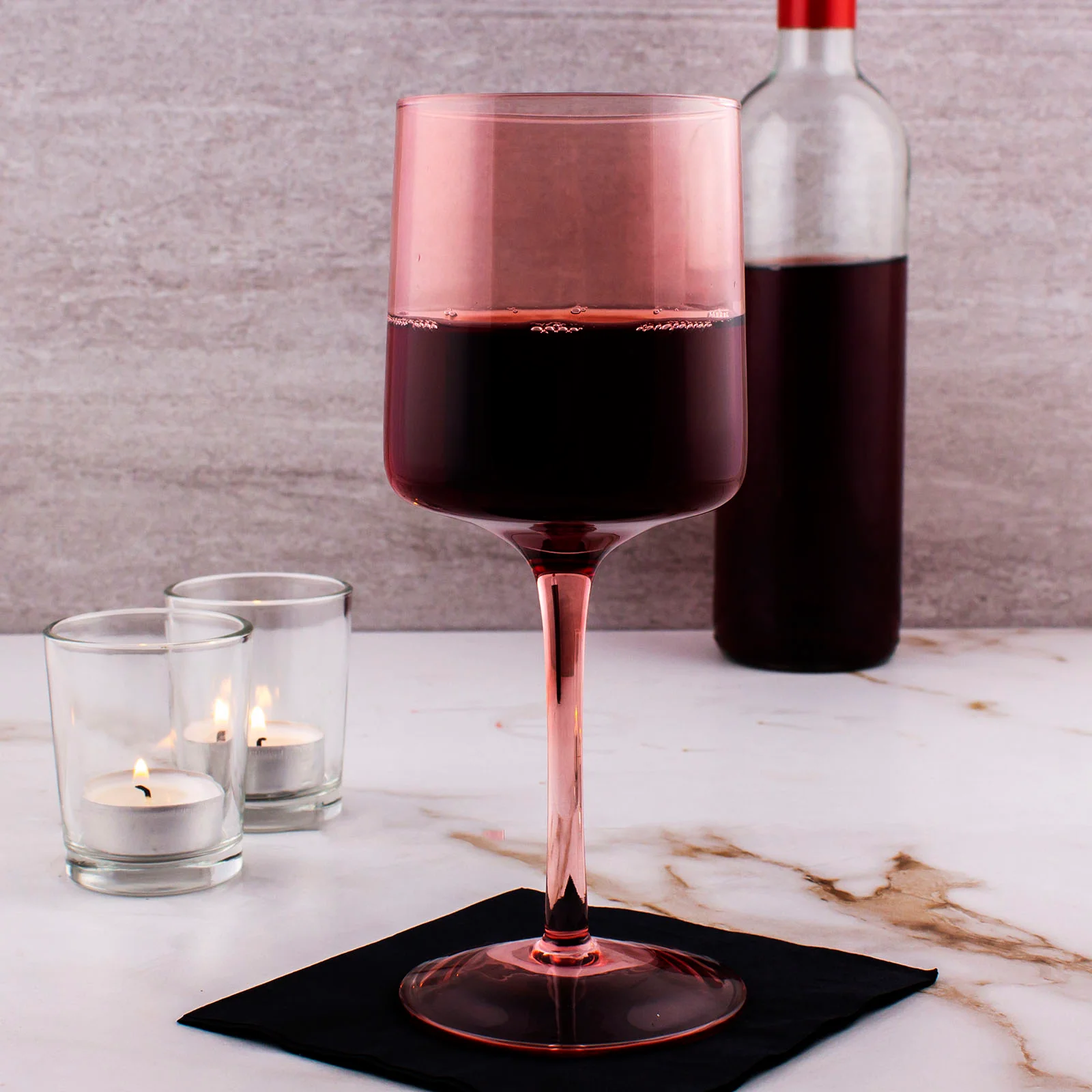 13.5 ounce - Mid Century Wine Glass - Blush - Image 2