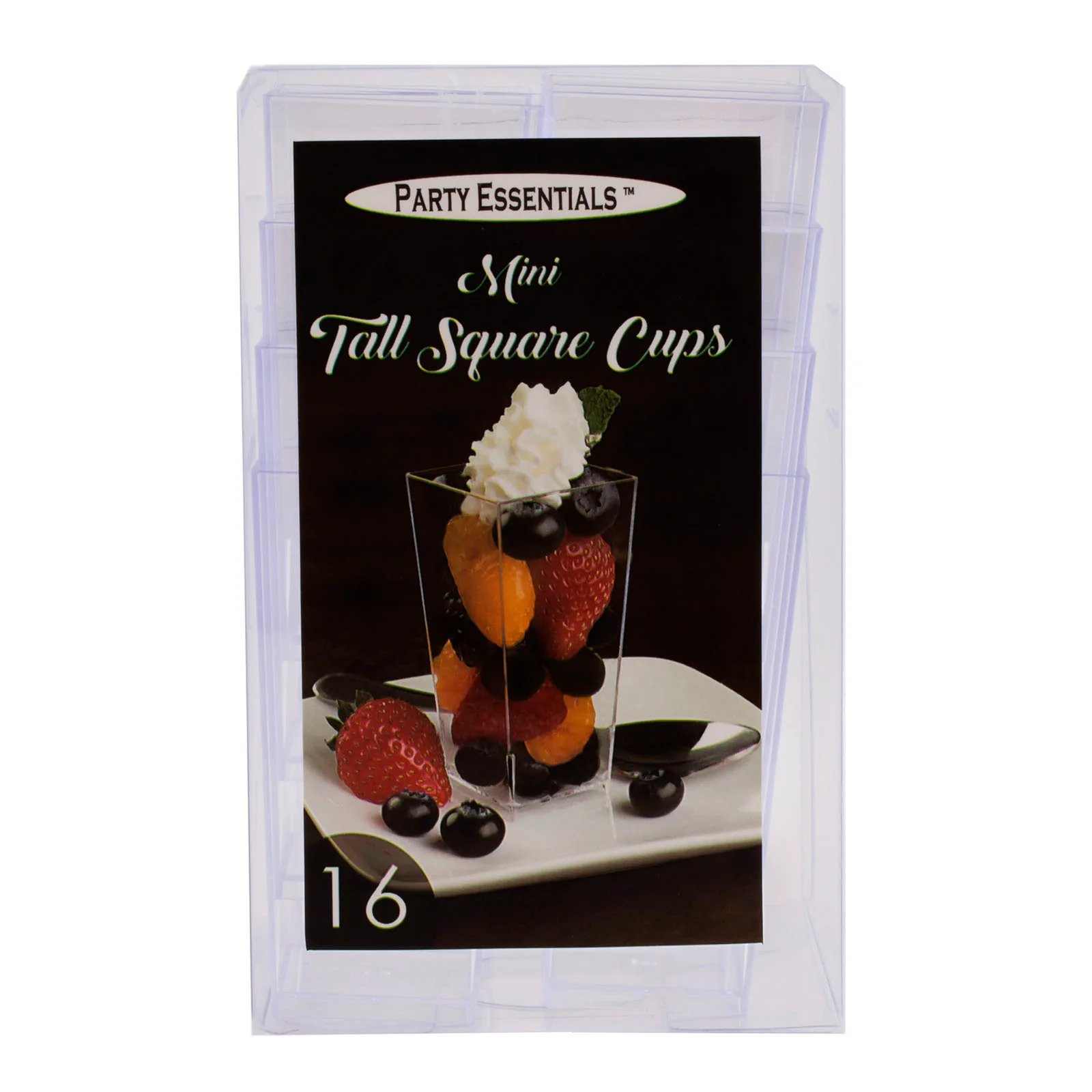 16 count - Clear Mini Tall Square Cups - 3.5 ounce - Image 3