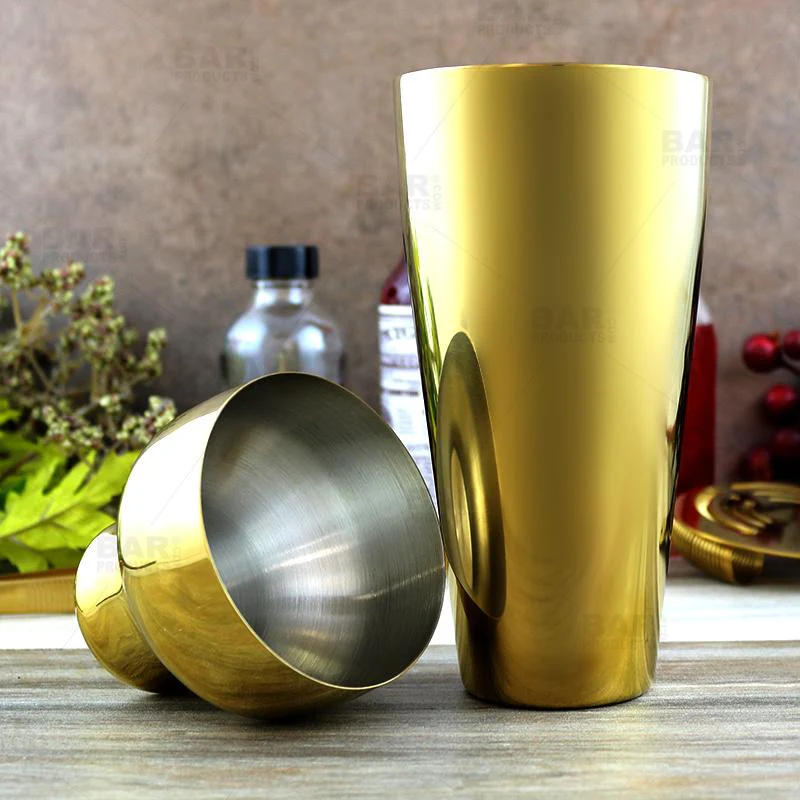 Olea™ 2 Piece Cocktail Shaker - Gold Plated Parisian Style - 20 ounce - Image 3