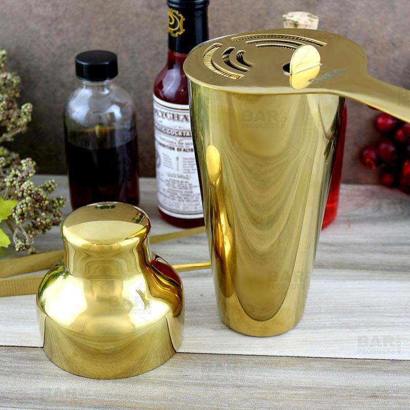 Olea™ 2 Piece Cocktail Shaker - Gold Plated Parisian Style - 20 ounce - Image 4