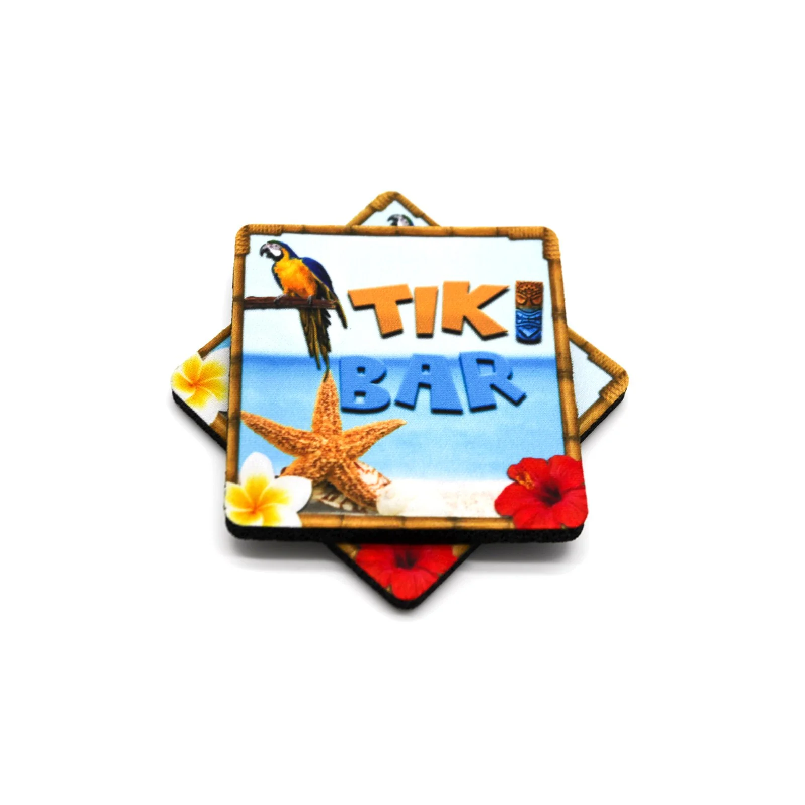 3.5in Foam Square Coaster - Tiki Beach Theme - Image 3