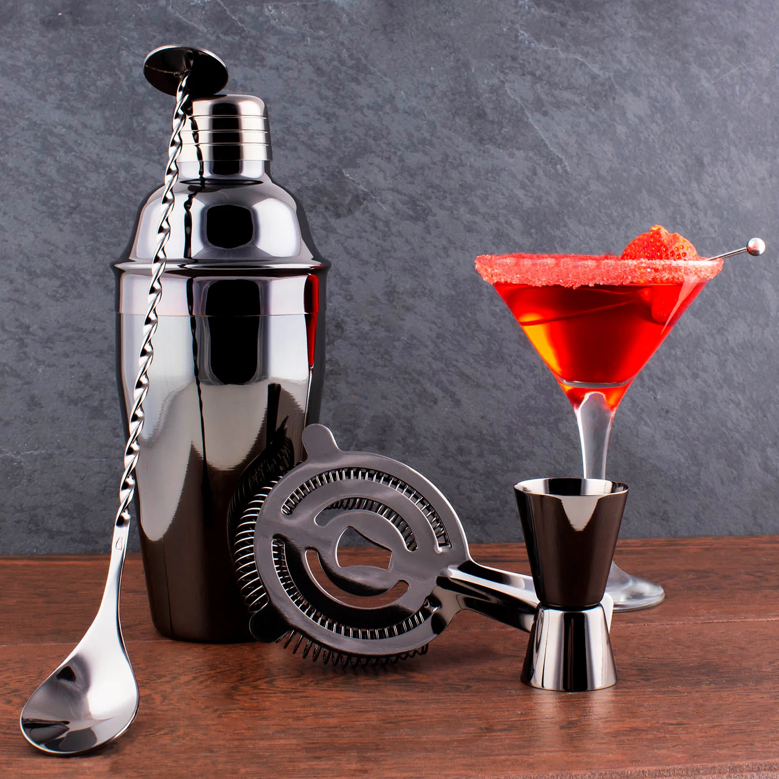 4 Piece Bar Set - Gun Metal - Image 3