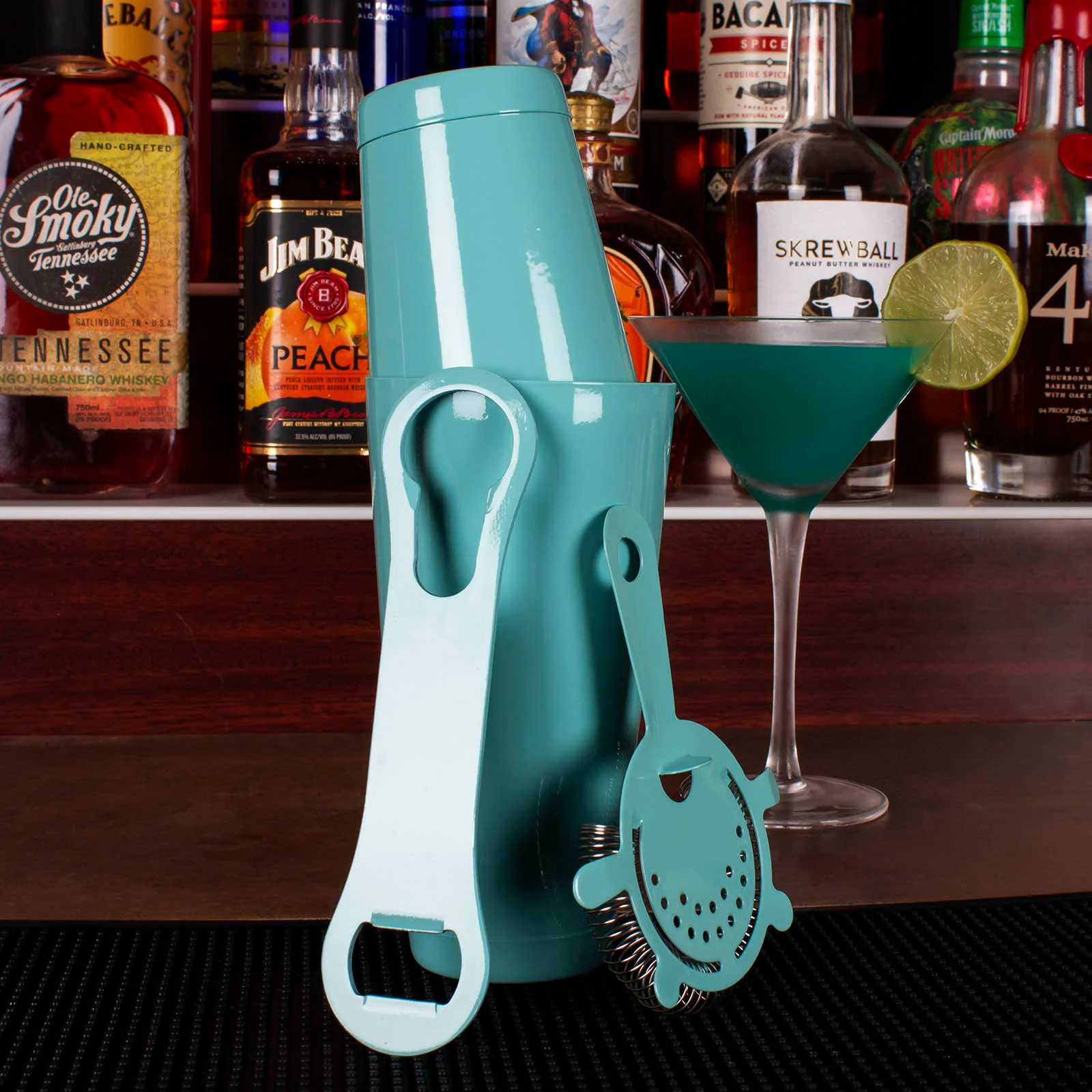 4 piece Bar Set with V-Rod® - Mint Blue - Image 2