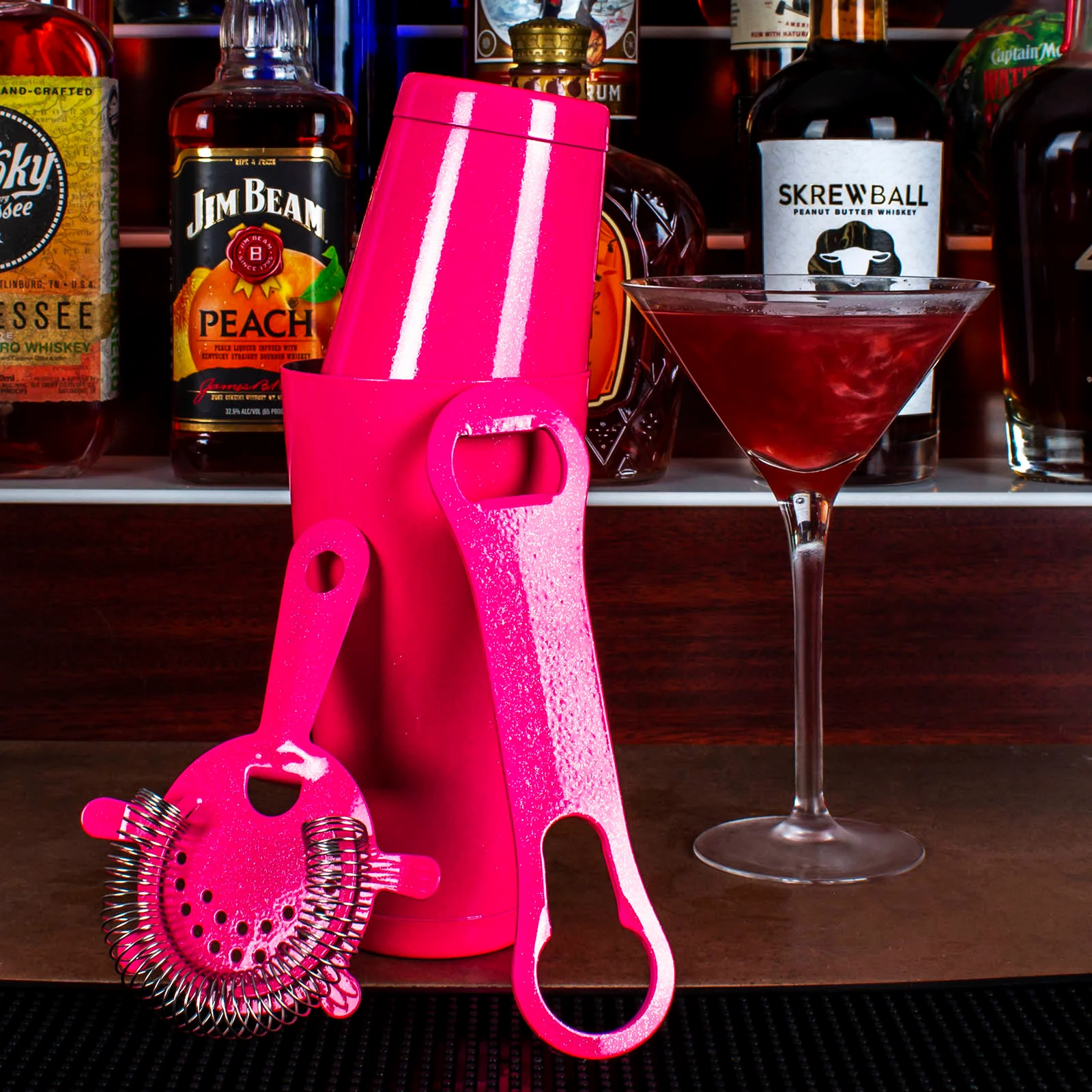 4 Piece Bar Set With V-Rod® - Pink Glitter - Image 2