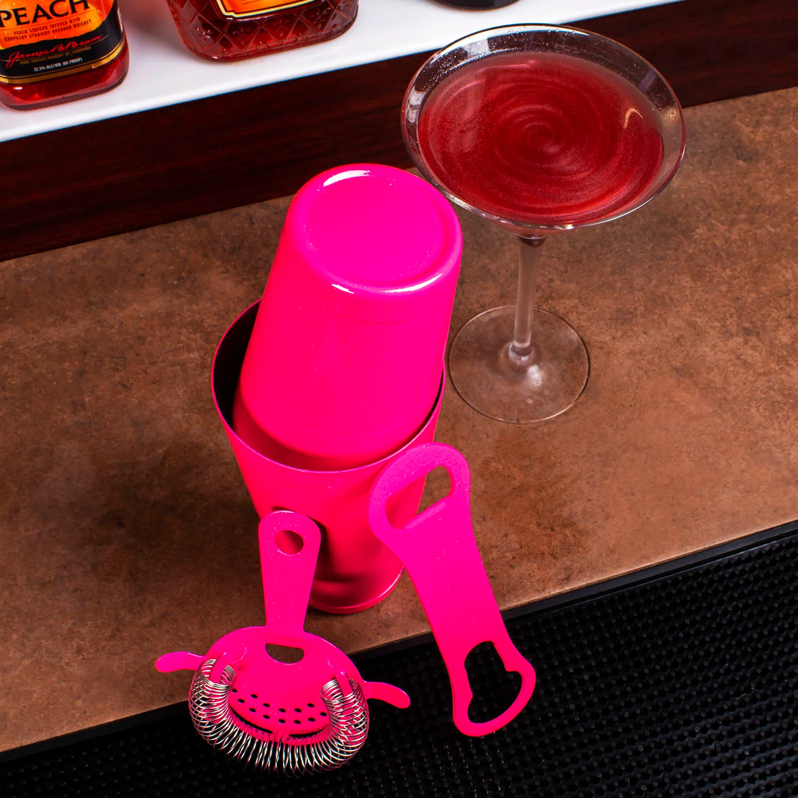 4 Piece Bar Set With V-Rod® - Pink Glitter - Image 3