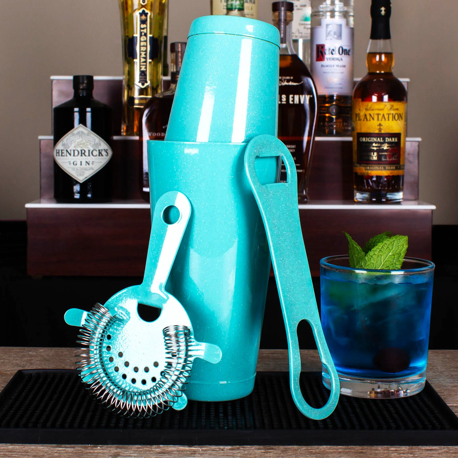 4 Piece Set w/ V-Rod® - Glitter Mint Blue - Image 2