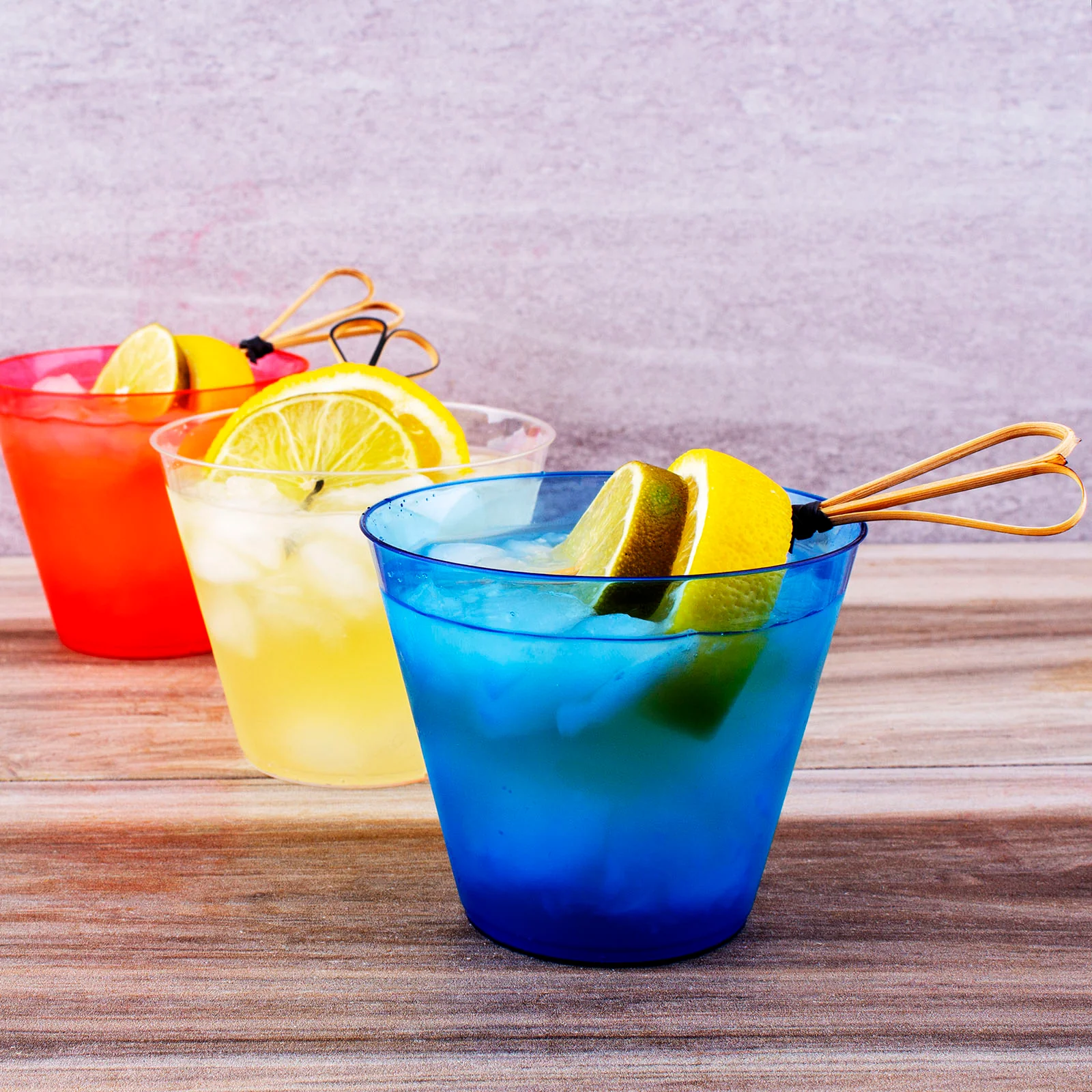 9 ounce - Red, Clear, and Blue Tumblers - 20ct. - Image 2