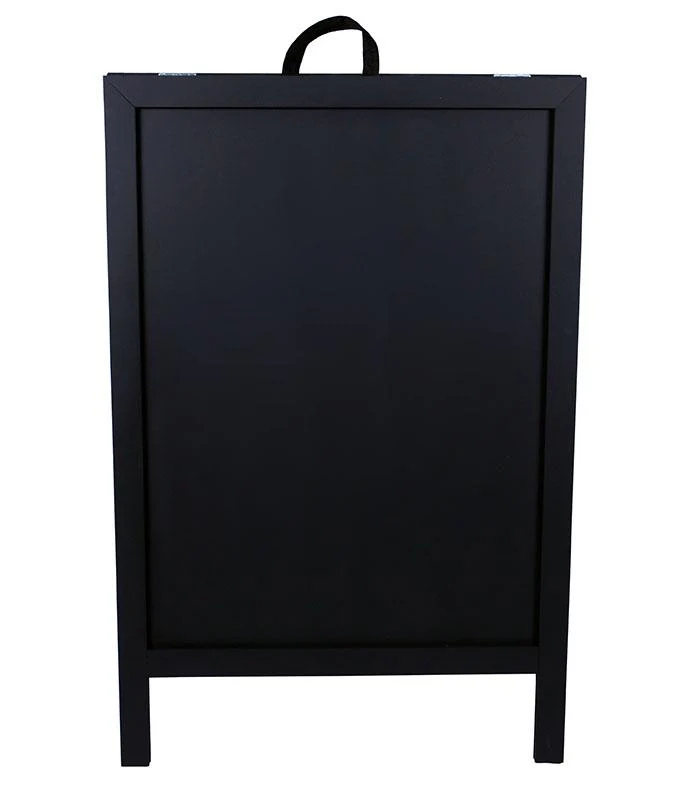 A-Frame Sidewalk Chalkboard Sign – Double Sided - Black Wood Frame - Image 2