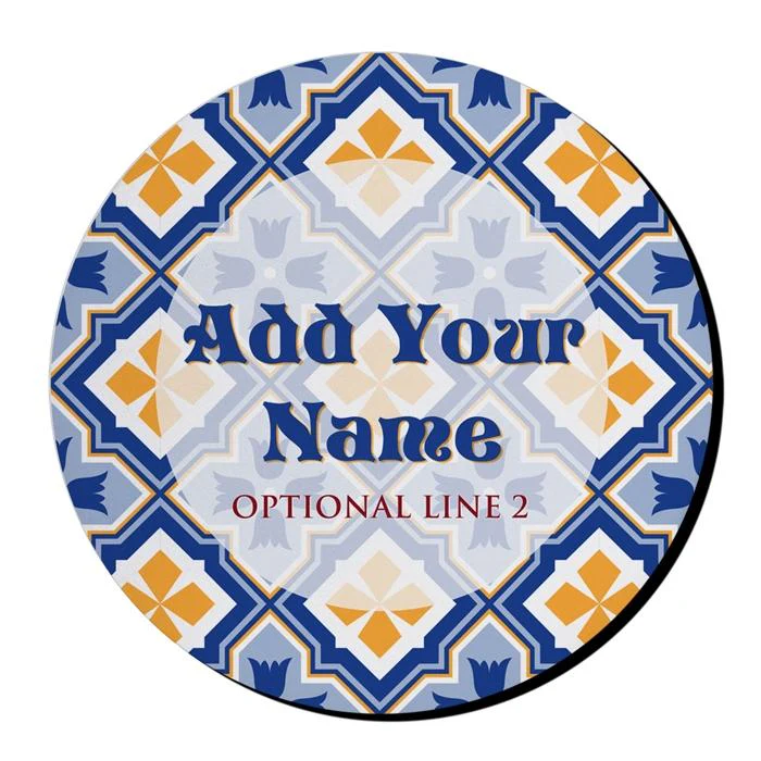 ADD YOUR NAME - Beer Bucket Coaster - Spanish Tile Pattern - Image 3