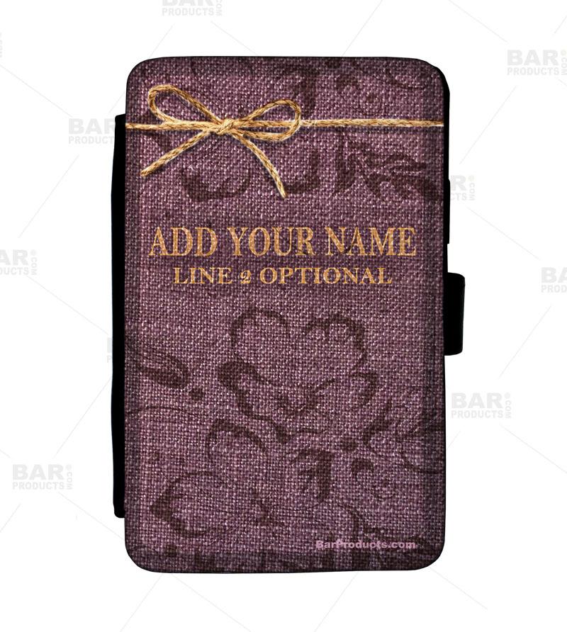 ADD YOUR NAME - Burlap Guest Check Pad Holder - Image 3