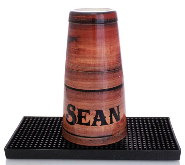 Wood Pattern Printed Cocktail Shaker Tin - 28 oz weighted - ADD YOUR NAME - Image 3