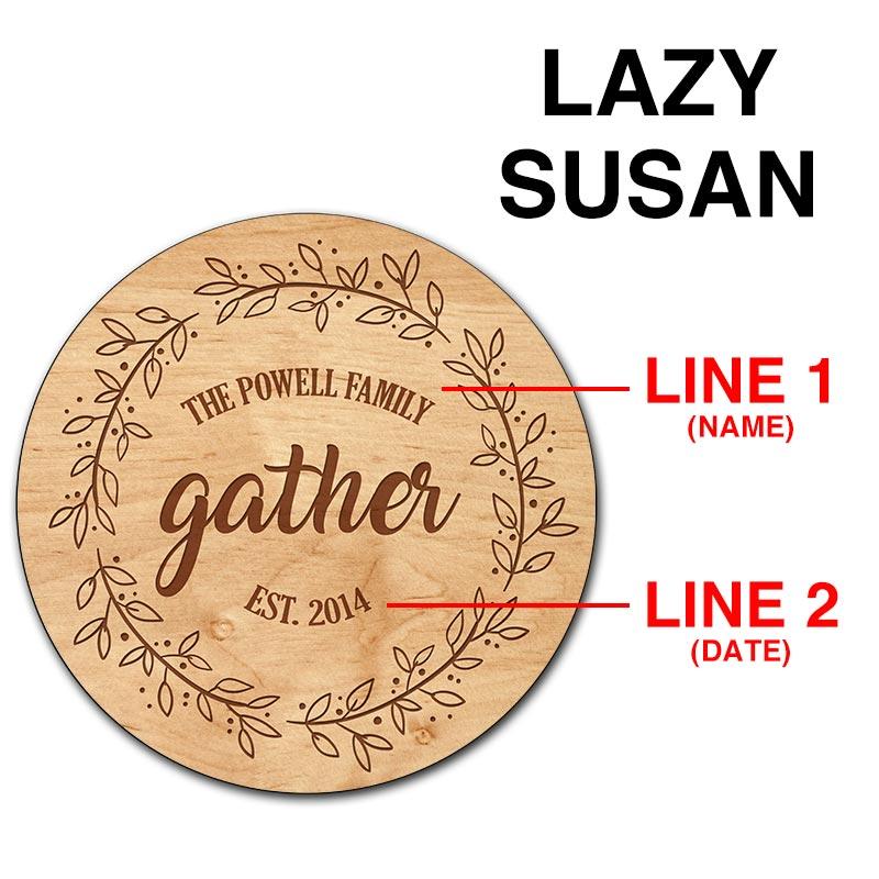 ADD YOUR NAME GATHER Lazy Susan - 3 Different Sizes - Table Top - Handcrafted in USA - Image 6
