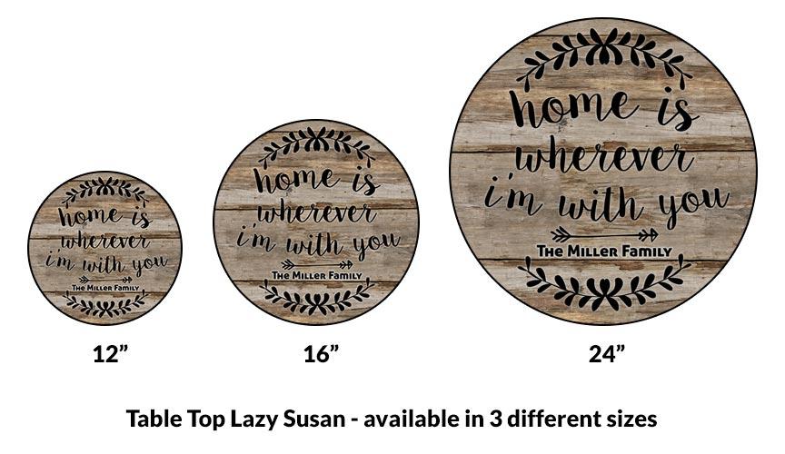 ADD YOUR NAME HOME Lazy Susan - 3 Different Sizes - Table Top - Handcrafted in USA - Image 3