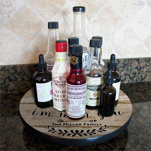 ADD YOUR NAME HOME Lazy Susan - 3 Different Sizes - Table Top - Handcrafted in USA - Image 4