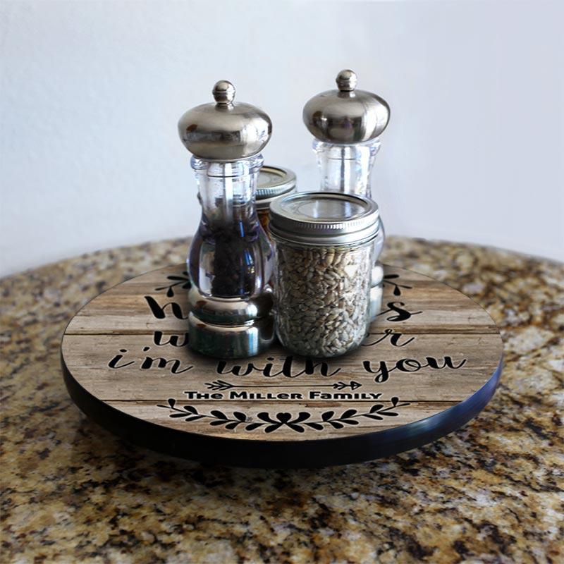 ADD YOUR NAME HOME Lazy Susan - 3 Different Sizes - Table Top - Handcrafted in USA - Image 7