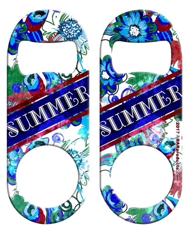 Add Your Name - Mini Bottle Opener with Retractable Reel - Grungy Floral - Image 6