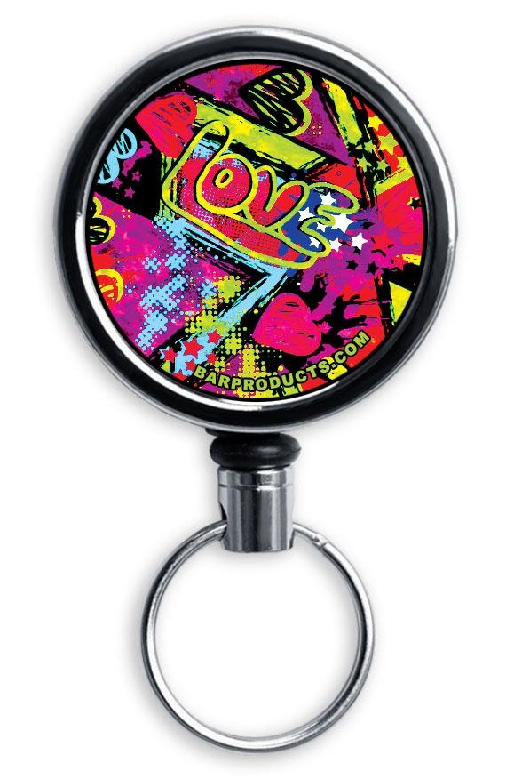 Add Your Name - Mini Bottle Opener with Retractable Reel - Grungy Love - Image 2