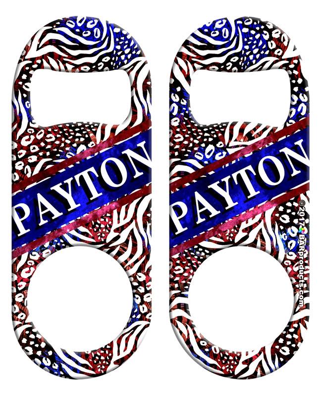 Add Your Name - Mini Bottle Opener with Retractable Reel - Patriotic Cheetah - Image 4