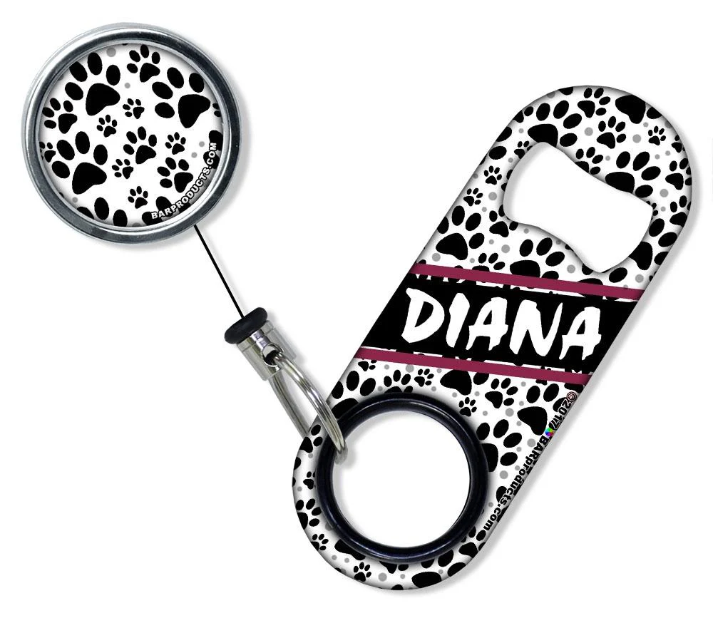 Add Your Name - Mini Bottle Opener with Retractable Reel - Puppy Love