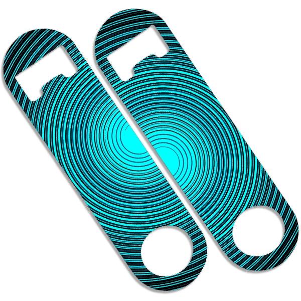 Add Your Name - Skinny Mini Bottle Opener - Blue Swirl