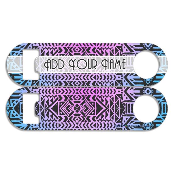 Add Your Name - Skinny Mini Bottle Opener - Boho Aztec - Image 4