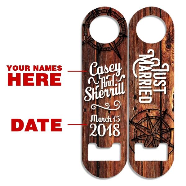 Add Your Name - Skinny Mini Bottle Opener - Just Married - Image 2