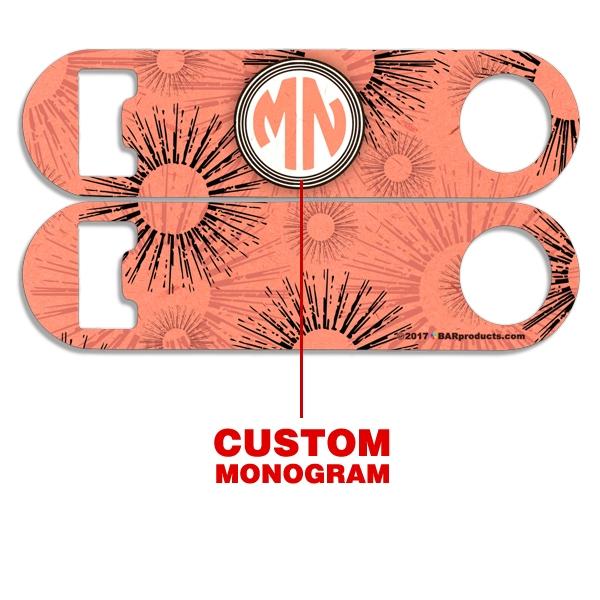 Add Your Name - Skinny Mini Bottle Opener - Monogram Sunburst - Image 2