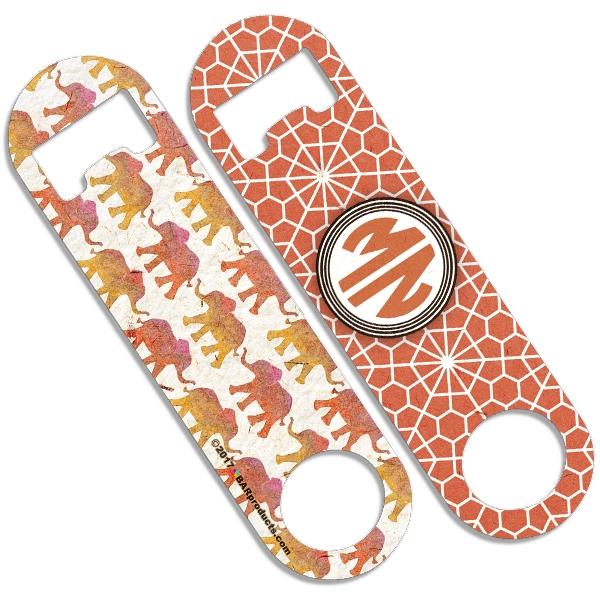 Add Your Name - Skinny Mini Bottle Opener - Monogram Watercolor Elephants