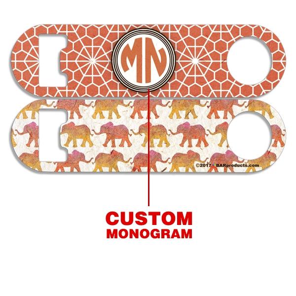Add Your Name - Skinny Mini Bottle Opener - Monogram Watercolor Elephants - Image 2