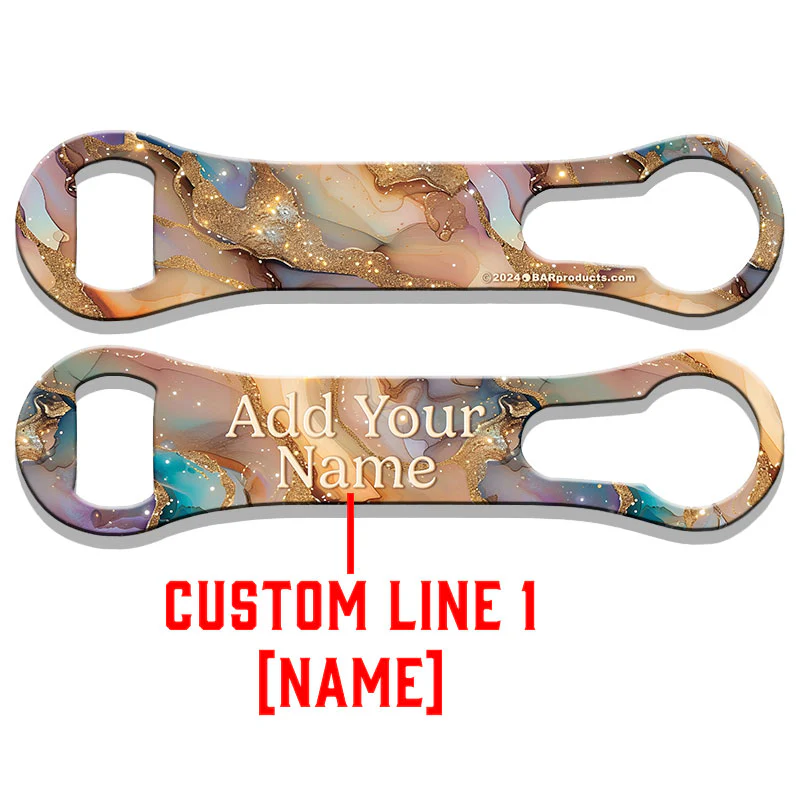 "ADD YOUR NAME" V-Rod® Bottle Opener – Beige Marble - Image 2