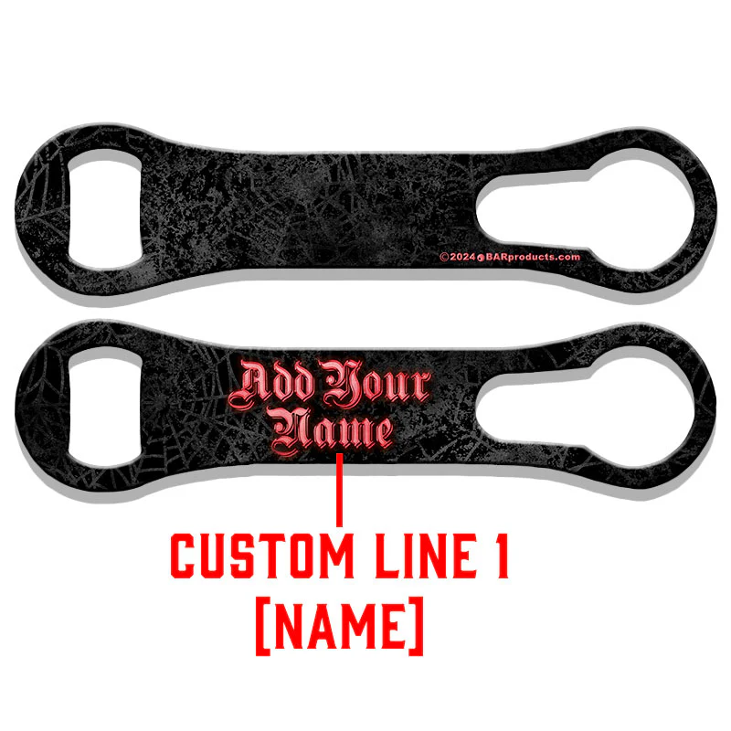 "ADD YOUR NAME"  V-Rod® Bottle Opener – Gothic - Image 2