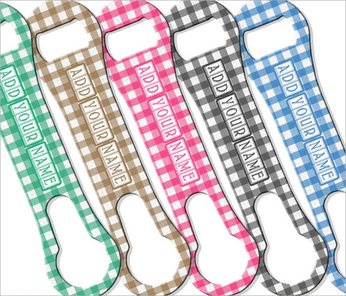 V-ROD® Bottle Opener – CUSTOMIZABLE Plaid Pattern – Several Color Options