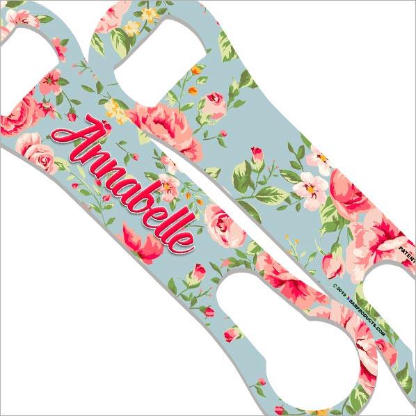 "ADD YOUR NAME" V-ROD® Bottle Opener – Floral Wallpaper – Several Color Options - Image 4