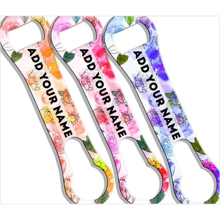 Watercolor Flowers V-Rod® Bottle Opener - ADD YOUR NAME