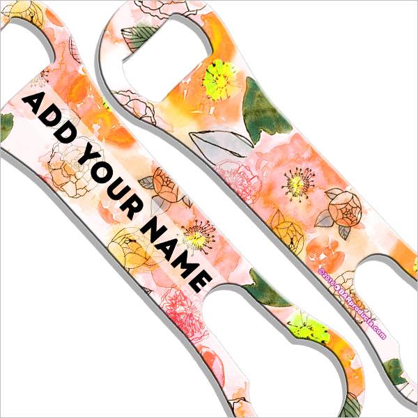 Watercolor Flowers V-Rod® Bottle Opener - ADD YOUR NAME - Image 2