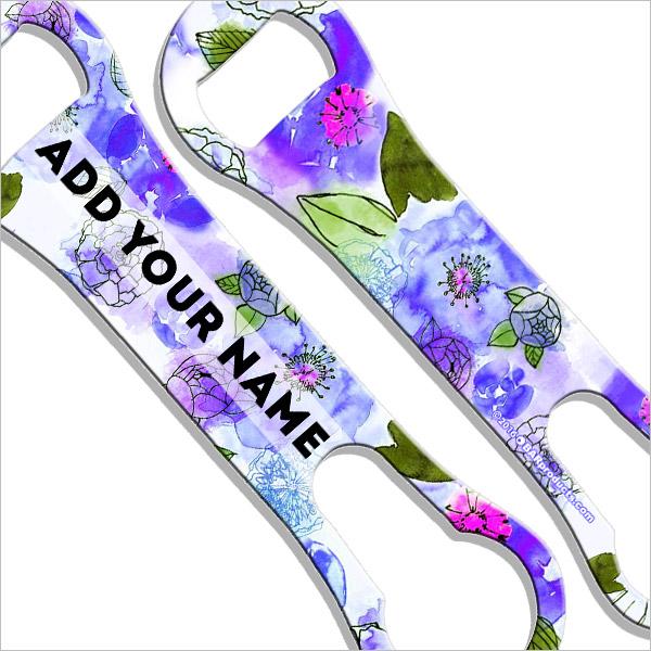 Watercolor Flowers V-Rod® Bottle Opener - ADD YOUR NAME - Image 3