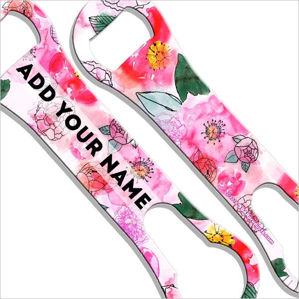 Watercolor Flowers V-Rod® Bottle Opener - ADD YOUR NAME - Image 4
