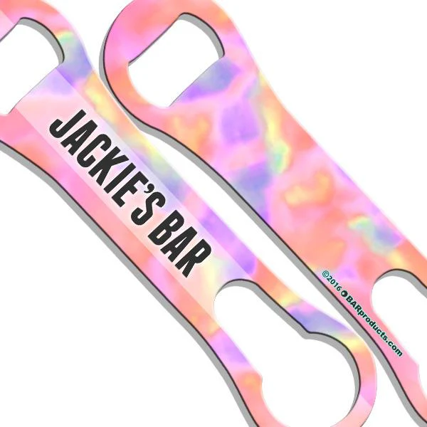 Watercolor Tie Dye V-Rod® Bottle Opener - ADD YOUR NAME - Image 2