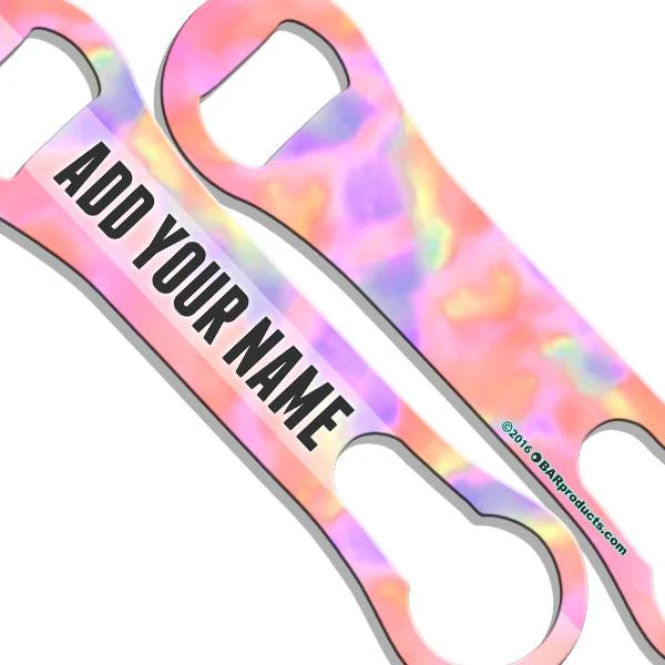Watercolor Tie Dye V-Rod® Bottle Opener - ADD YOUR NAME - Image 3