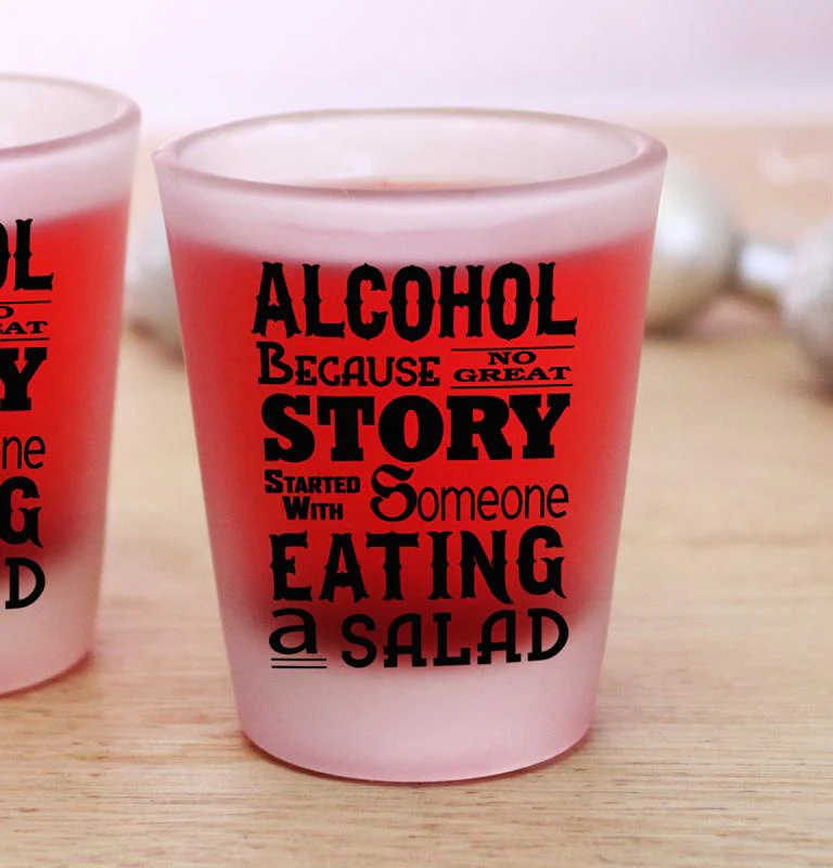 ALCOHOL - Funny Printed Frosted Shot Glass - Image 3