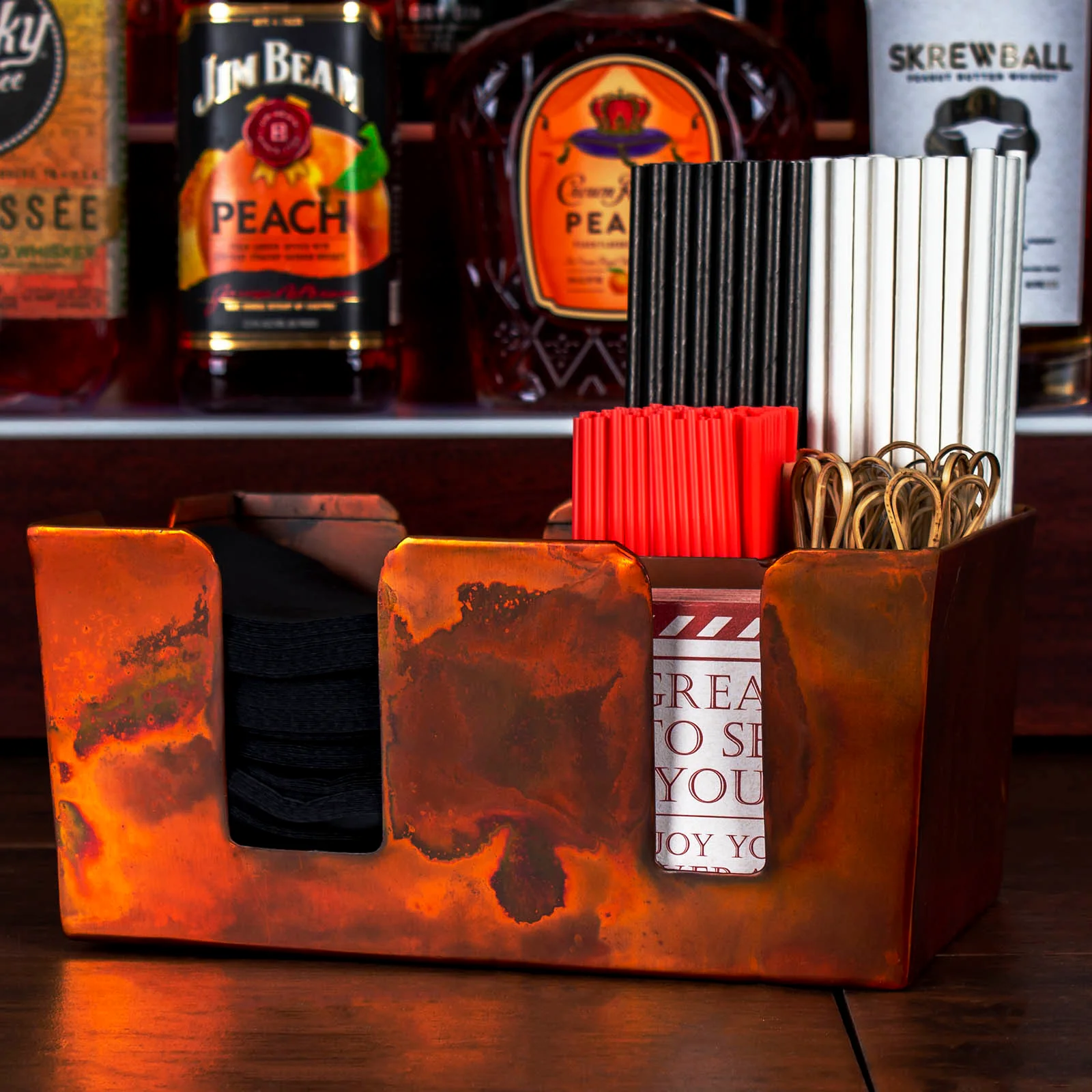 Antique Copper - 6 Compartment Bar Caddy - Image 2