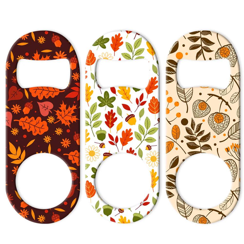 Autumn Pattern Mini Bottle Openers - Sold in Packs of 3 or Individually