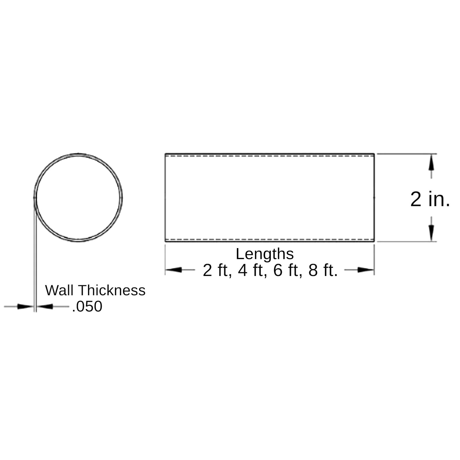 Bar Foot Rail Tubing - Length Options - Satin Brushed Brass - Image 2
