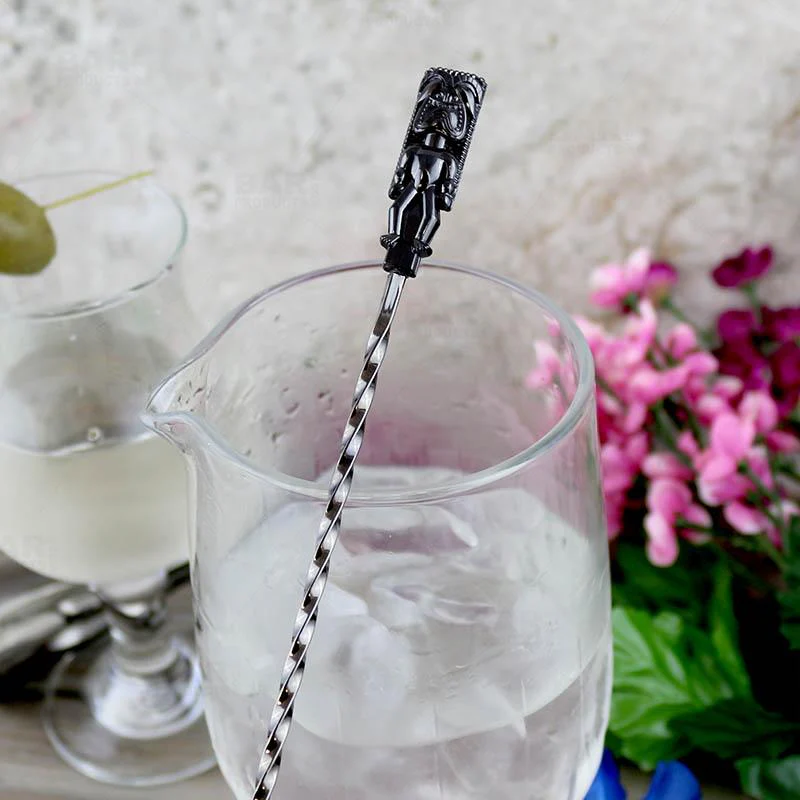 Bar Spoon - Tiki Butt Ku - Gun Metal Plated - 40cm - Image 2