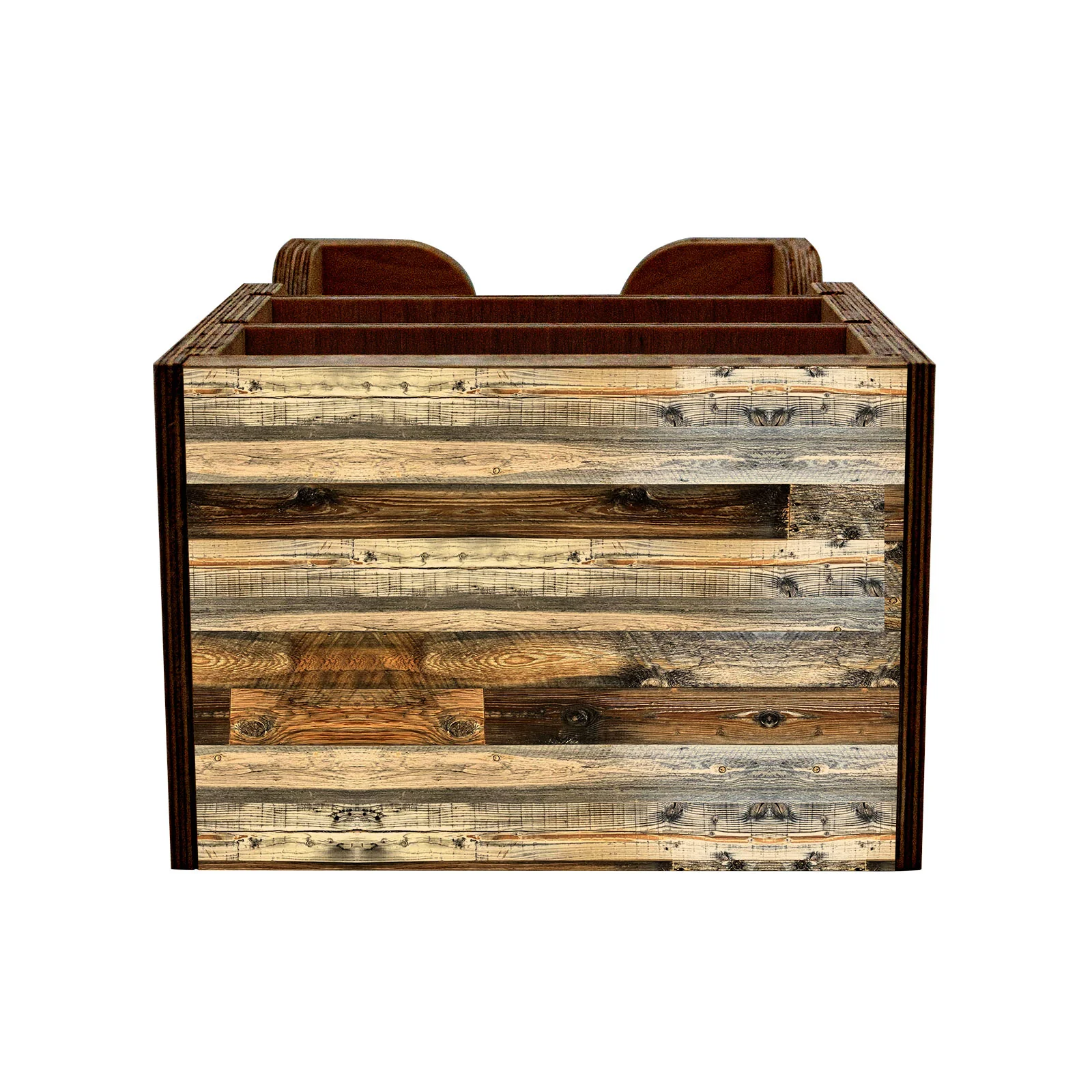 Bar Top Napkin Caddy - Rustic Wood Planks - Image 4