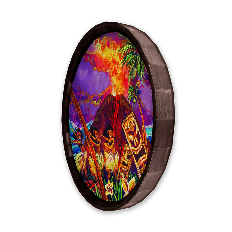 Bar Wood Barrel Top Sign/Clock - Tiki Hula Show - Image 5