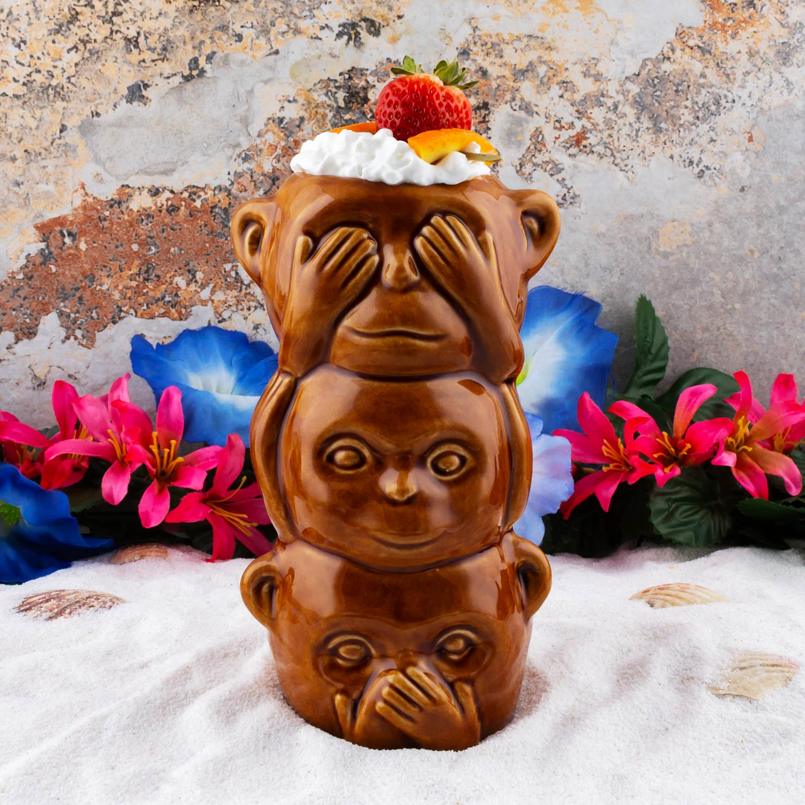 BarConic® 3 Monkey Totem - Tiki Drinkware - Image 2