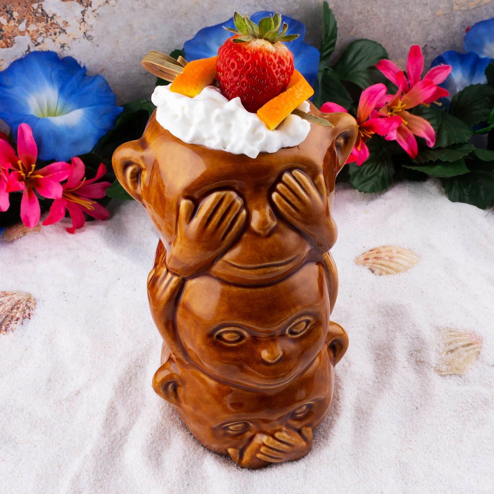 BarConic® 3 Monkey Totem - Tiki Drinkware - Image 3